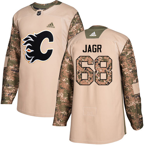 Adidas Flames #68 Jaromir Jagr Camo Authentic Veterans Day Stitched NHL Jersey